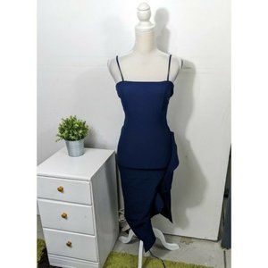 BARDOT Navy Blue Carmelle Ruffle Cocktail Dress NWT